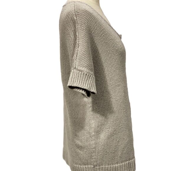 Gap Grey Short Sleeve Boxy Cable Knit Sweater - Picture 4 of 5